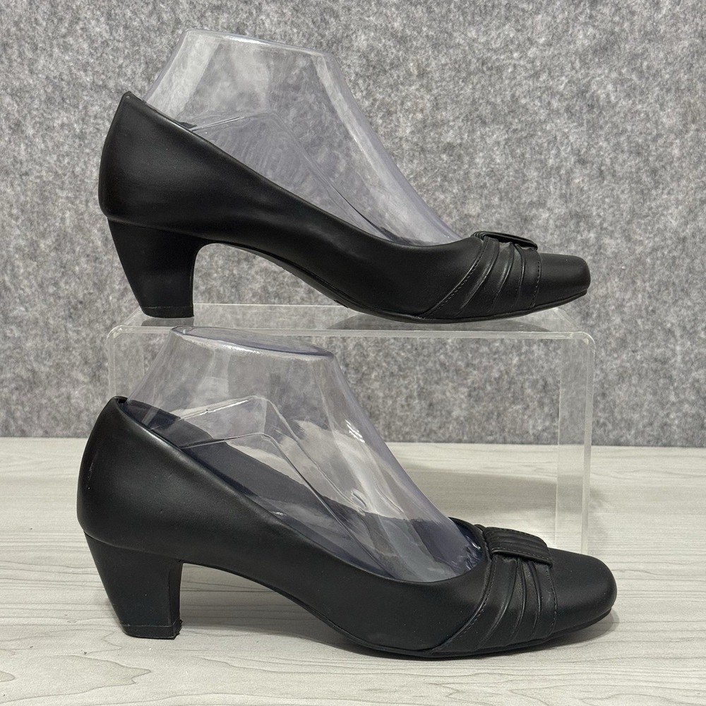 Comfort Plus by Predictions Black Low Heel Pumps Women's Size 6.5